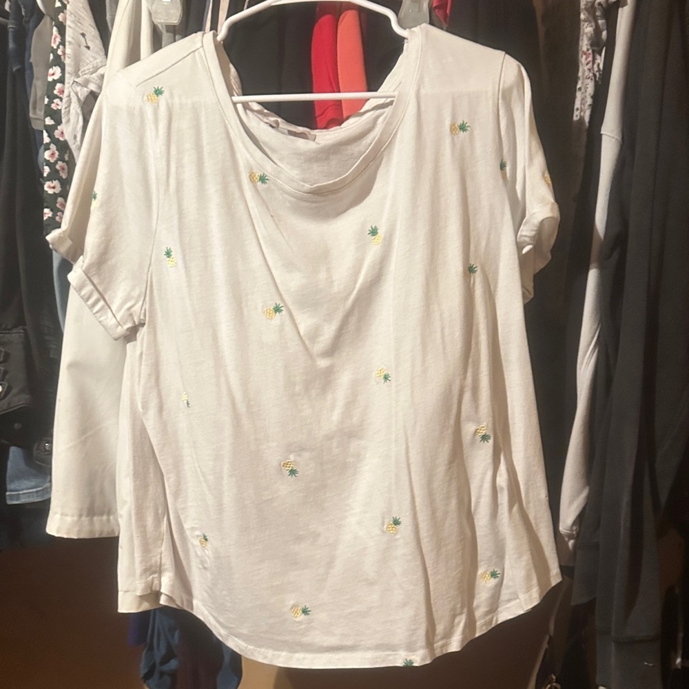 Vintage America White Floral Embroidered Tee
